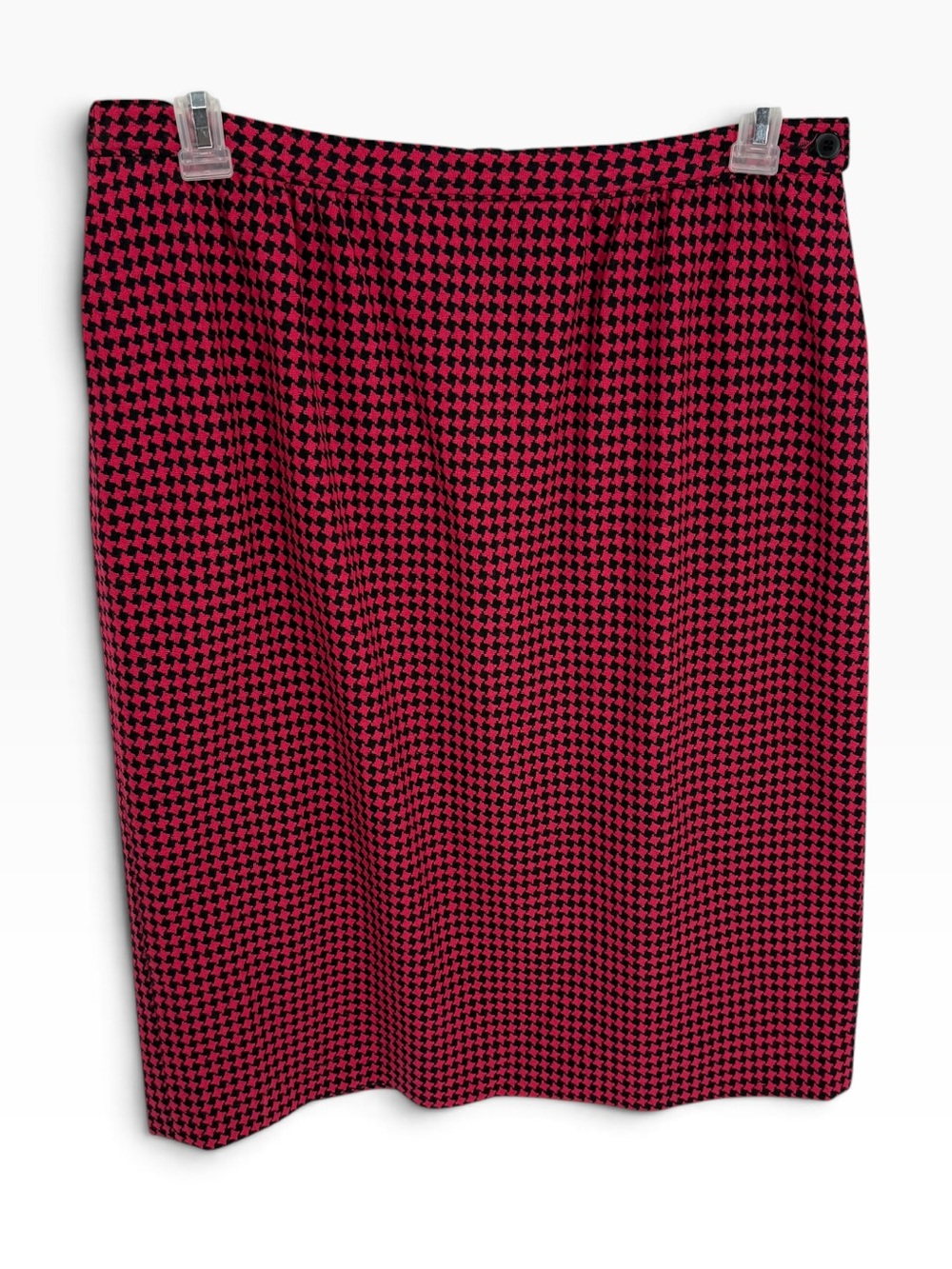 Pendleton Houndstooth Virgin Wool Pencil Skirt USA MADE Women's Size 18 Pink
